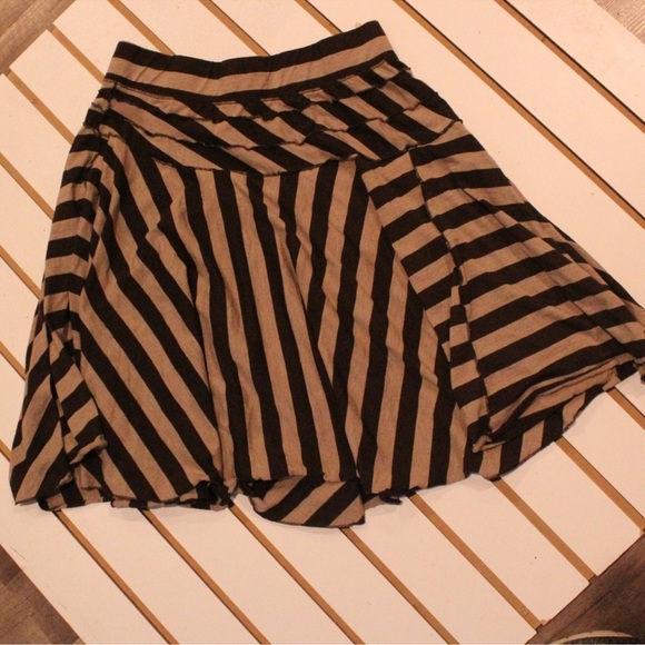 Striped Black and Tan Women's Skirt - Picture 1 of 3